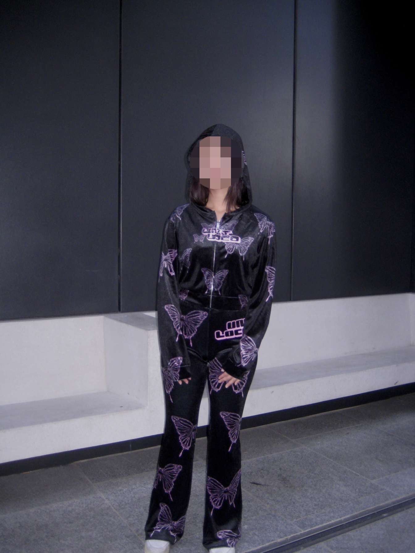 Ethereal Butterfly Velvet Flared Pants