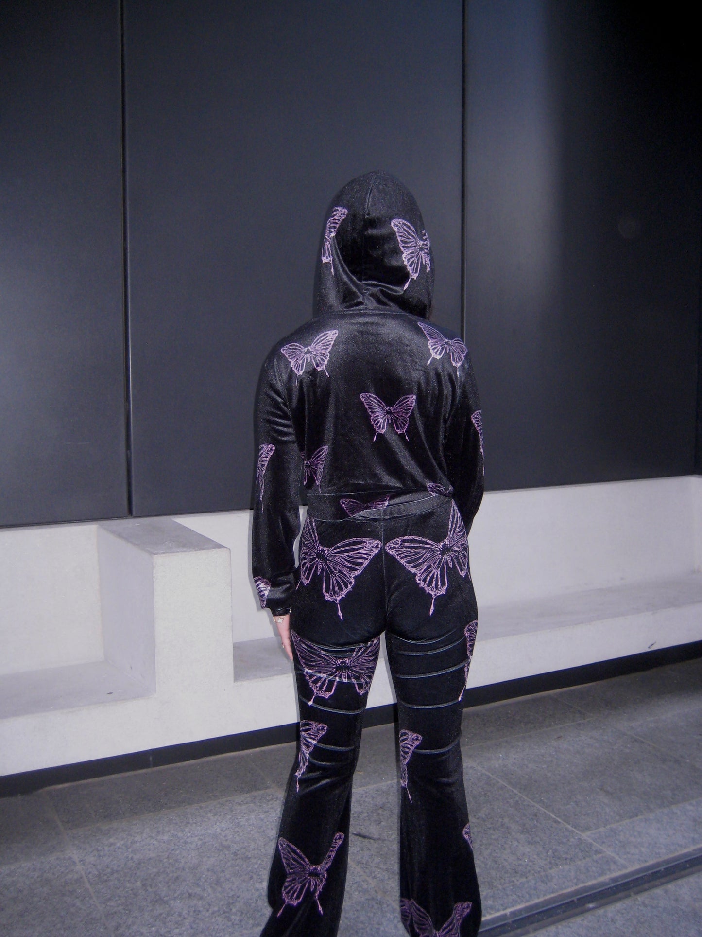 Ethereal Butterfly Velvet Flared Pants